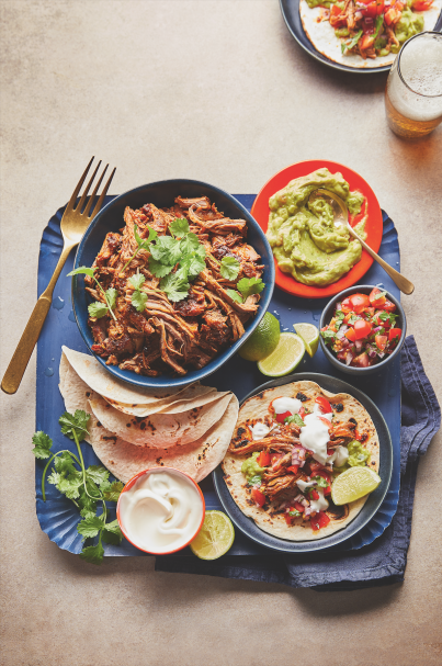 Mexican-inspired pulled pork tacos