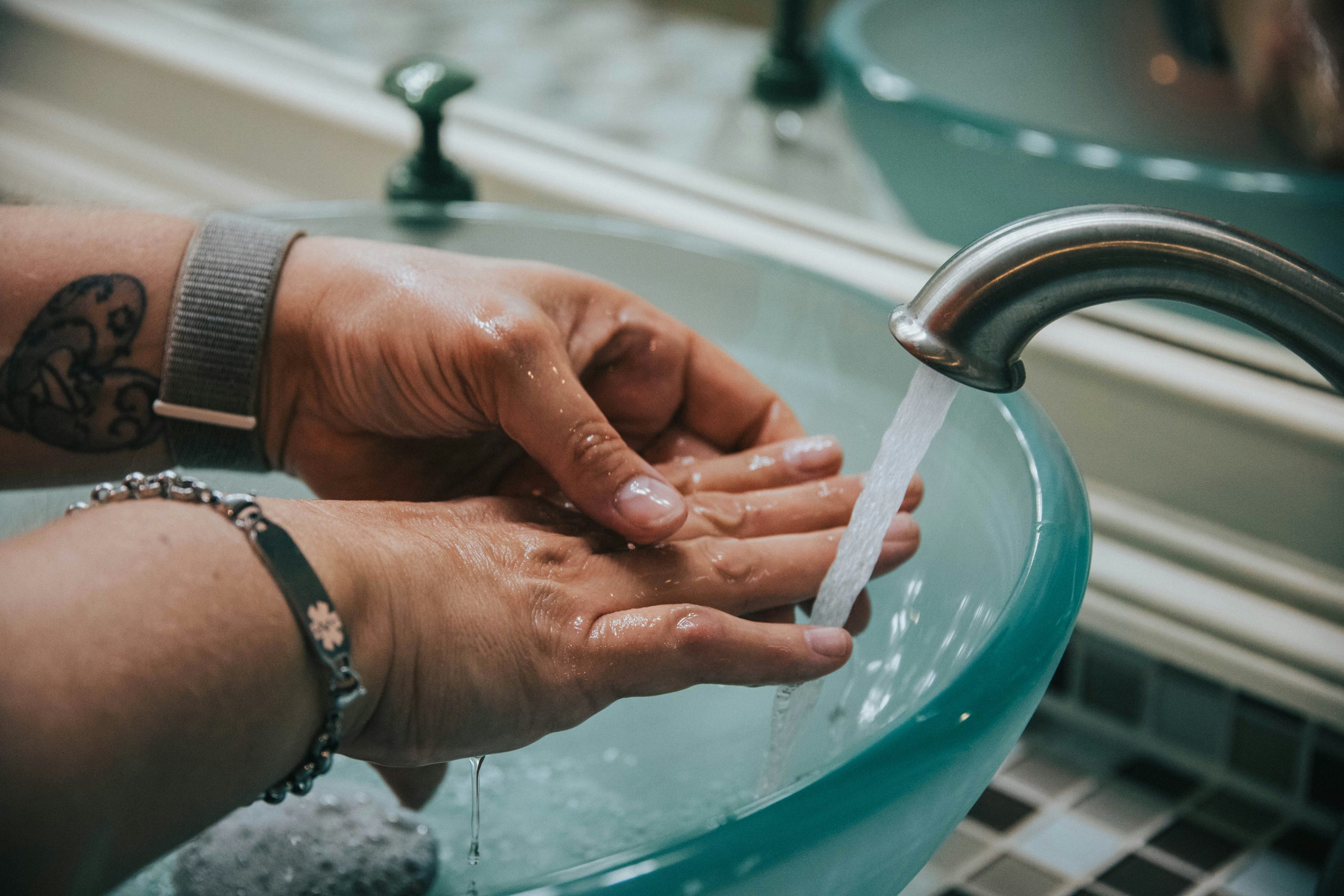 washing hands